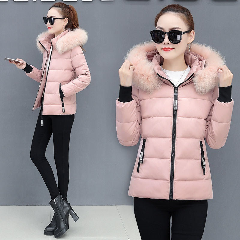 Thicken Big Fur Collar Plus Size Fat Sister Cotton-padded Coat