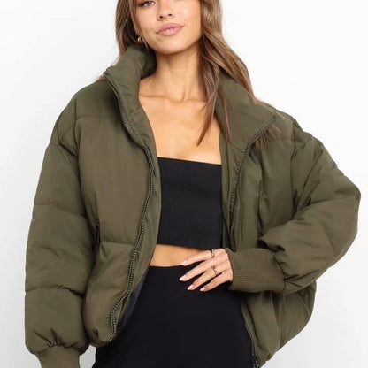 Women's Urban Leisure Versatile Stand Collar Puffer Jacket Coat