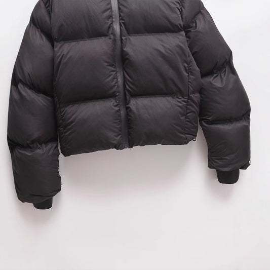 Simple Hooded Long Sleeve Zipper Pocket Protective Jacket Coat For Women